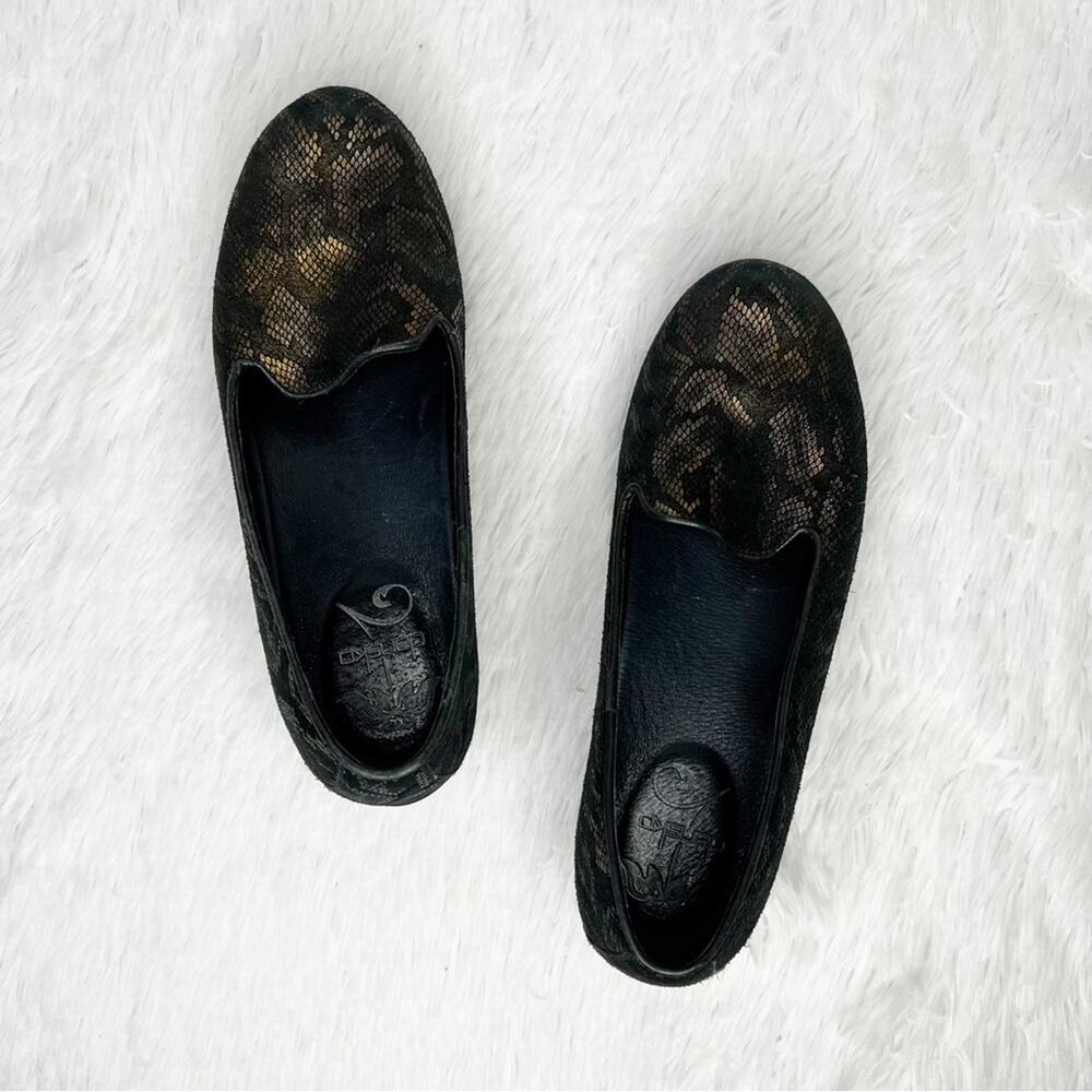 DANSKO / Olivia bronze snake print slip on comfort shoes / 39